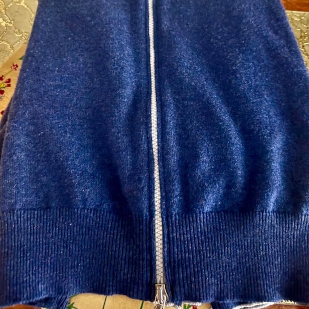 Brunello Cucinelli Full Zip Cashmere Sweater Azure Blue, SZ 50 EU, Med. $2000 RT - Picture 6 of 12